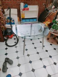Glass table 105cm wide
