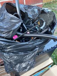 Mixed Clothes Hangers – Black Plastic & Wood, Good Condition