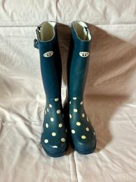 Animal Polka Dot Wellies - Blue, UK Size 4