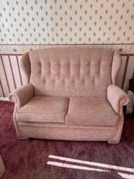Two Seater Sofa with two matching chairs - no fire label has been cut off