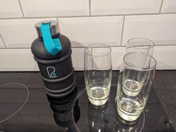 Free glasses and water bottle