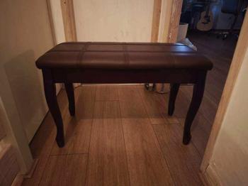 Bench stool with Storage & Padded Cushion, removable Wooden Legs, PU Leather