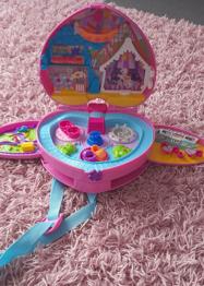 Polly Pocket Heart Compact Playset – Pink, Good Condition