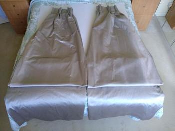Laura Ashley mushroom sateen pinch pleat Curtains