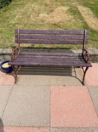 Wooden Garden Bench with Metal Frame – Needs a Bit of TLC