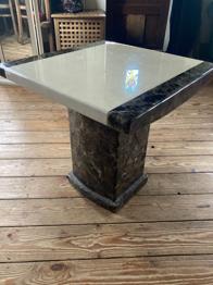 Marble Coffee Table – Grey and Cream, Good Condition