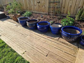 Frost resistant glazed and terracotta pots various sizes