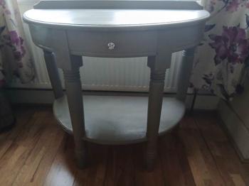 Half Moon Hall Console Table Grey Wood