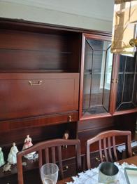 Large Wooden Sideboard with Glass Display Cabinet
