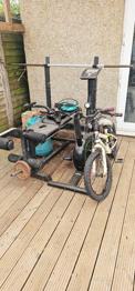 Weight bench, Trampoline, exercise bike, kids bike
