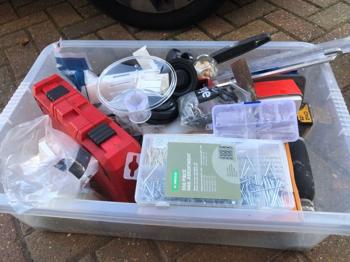 Large Box of Mixed Tools and Hardware